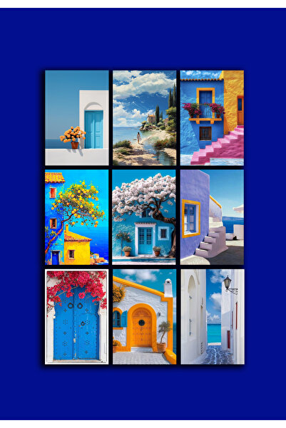 TELLGRAF مجموعة بطاقات بريدية تحت عنوان الأبواب (10x15 سم 9 قطع)