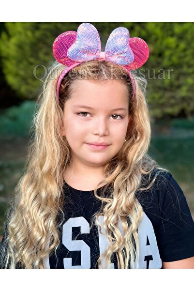 QUEEN AKSESUAR Πολυτελές στέμμα γενεθλίων Disney Minnie Mouse με λαμπερές παγ...