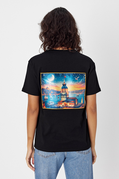 Butikgiz Μοτίβο τεχνητής νοημοσύνης - 100% βαμβακερό μπλουζάκι με κανονική εφ...