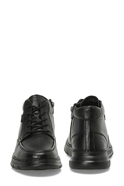 Polaris 5 Nokta 107720.M 4PR Hakiki Deri Bağcıklı Fermuarlı Comfort Erkek Bot SİYAH