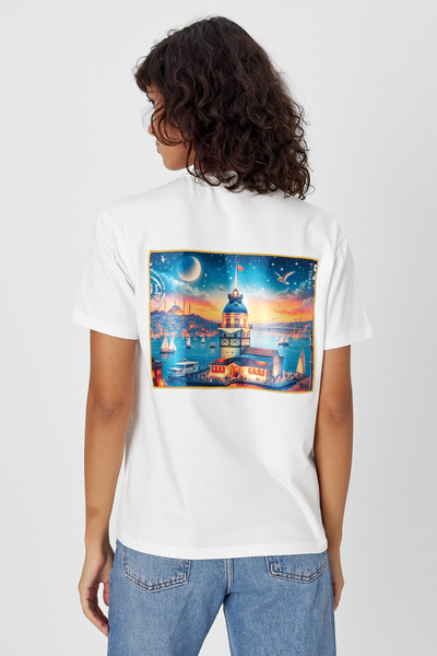 Butikgiz Model AI - 100% bumbac, tricou pentru fete, cu croiala normală (impr...