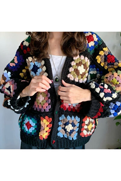 El örgüsü El Örgüsü Motif Detaylı Kadın Hırka