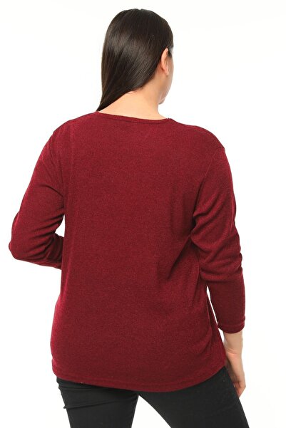 tarzımsüper Large Size Zippered Collar Comfort Model New Season Soft Textured V-Neck Stylish Daily Knitwear Sweater