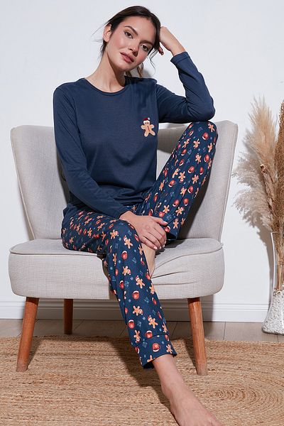 Lela Stretch Regular Fit - Crew Neck Elastic Waist Pajama Set 65714101