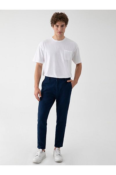 Ltb Παντελόνι με λινό τσεπάκι Navy Blue