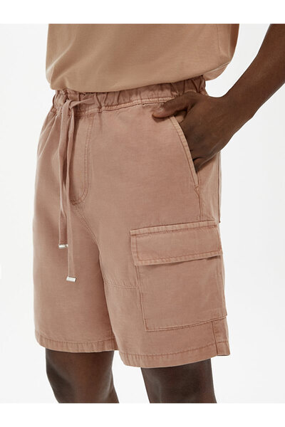 Ltb Gabardin Kargo Pembe Şort