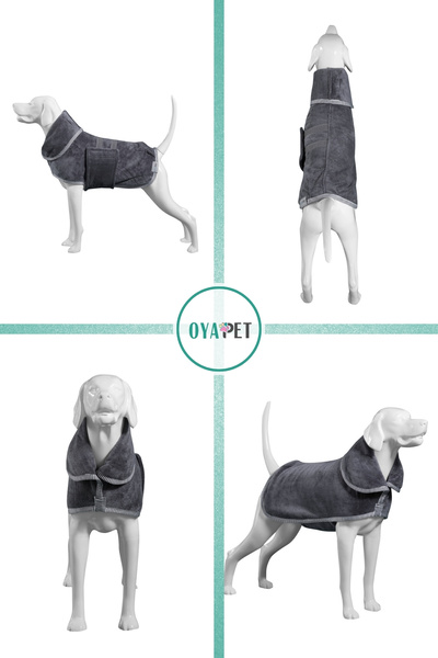 oyapet Microlux® Süper Su Emici Mikrofiber Köpek Bornozu Lüks Havlu Küçük Ve Büyük Irk Köpekler Için Bornoz