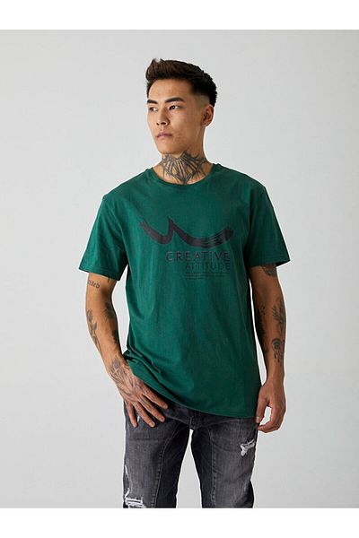 Ltb Round Neck Green T-shirt with Logo