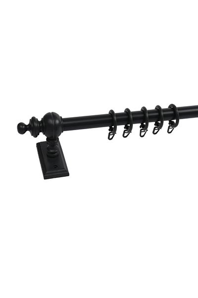 OPEN SHOPS Anthracite Rayless Wooden Rustic Curtain Hanger - Rustic Pipe 100 Cm Anthracite RAYSZ Rustic100cm