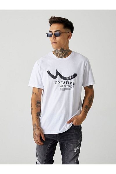 Ltb Round Neck White T-shirt with Logo