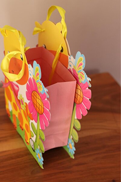 demontecraft İnek desen hediye paketi hediye çanta 15x8 1 adet