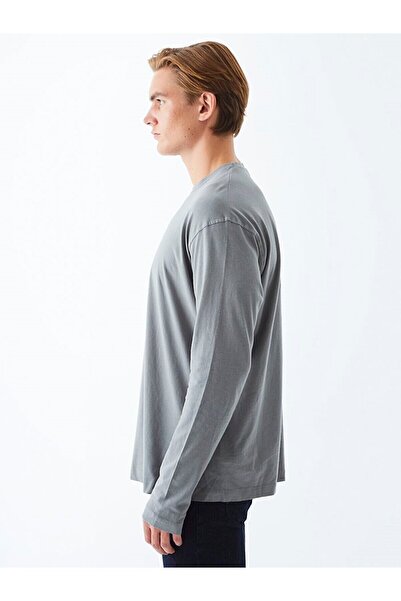 Ltb Crew Neck Basic Dark Gray Sweatshirt