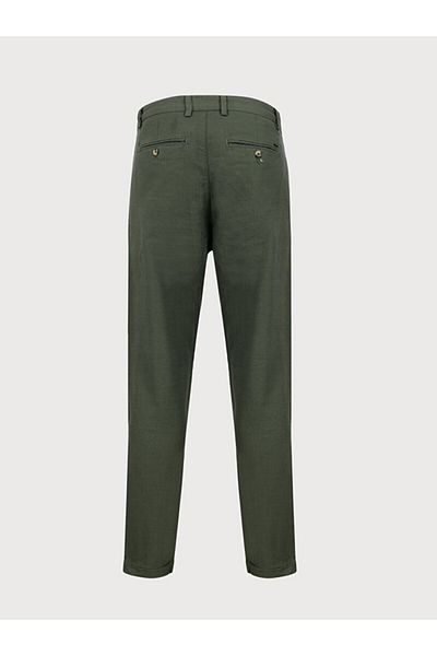 Ltb Linen Look Green Trousers with Pockets