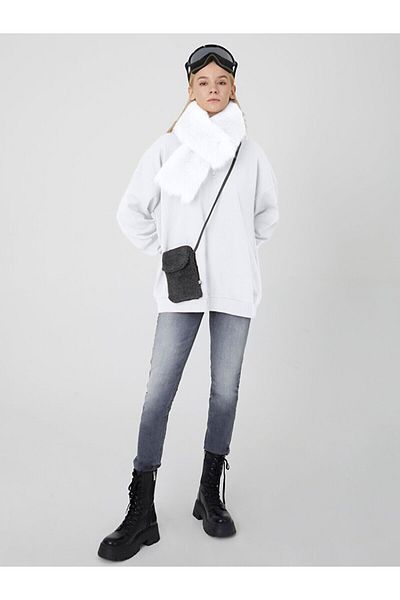 Ltb White Sweatshirt - Half Zipper