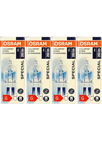 Osram Halopin Oven 25W 2700K (Sarı Işık) G9 Duylu Halojen Fırın Ampulü (4 Adet)