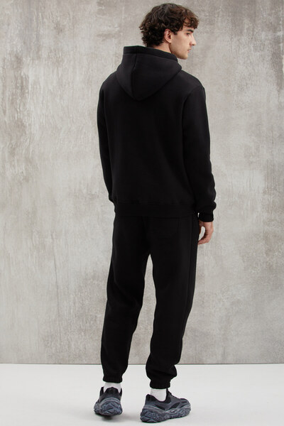 GRIMELANGE Loıc ανδρικό μαλακό ελαστικό στενό πόδι με τρεις τσέπες από οργανικό βαμβάκι μαύρο φούτερ