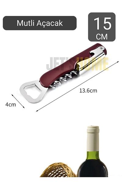 Jet's Home Stainless Corkscrew Steel Bottle Opener - Multi, 13 cm