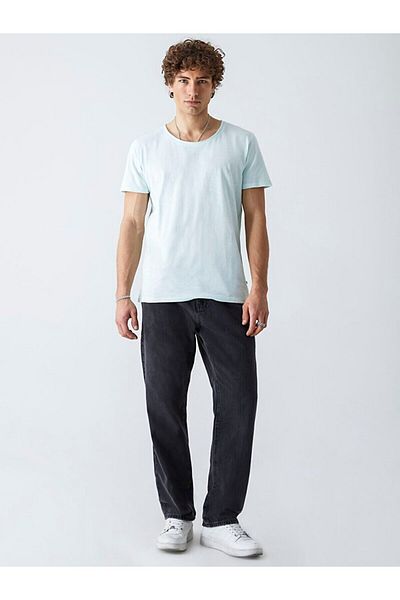 Ltb Round Wide Collar Green T-shirt