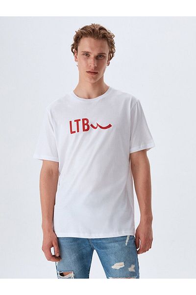 Ltb تي شيرت أبيض مع الشعار