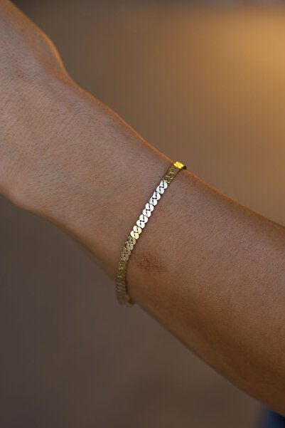 Yenigün Kuyumculuk 14 Ayar Altın Yarım Daireler Sıralı Bileklik