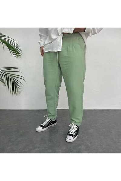 bafatex Ανδρικό λινό παντελόνι Boyfriend Relaxed Cut Double Leg Jogger