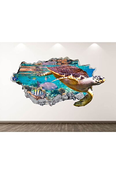 KanvasSepeti Дика водяна черепаха Full HD друк 3D наклейка