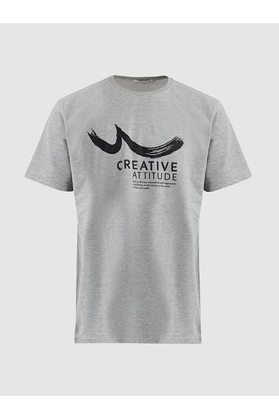 Ltb Round Neck Gray T-shirt with Logo