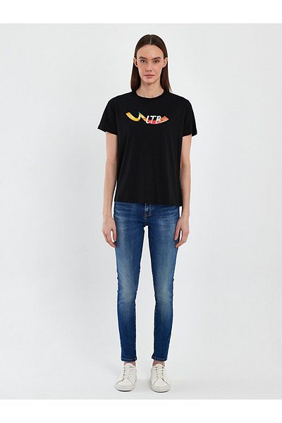 Ltb Tricou negru cu logo colorat