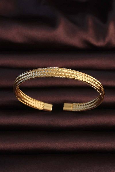 Skygo 316L Steel Special Series Gold Color Straw Look Men's Bracelet
