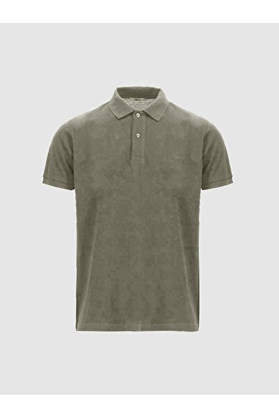 Ltb Polo Neck Basic Short Sleeve Regular Gray T-Shirt
