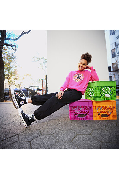 Converse Oversized Chuck Patch Çocuk Pembe Hoodie