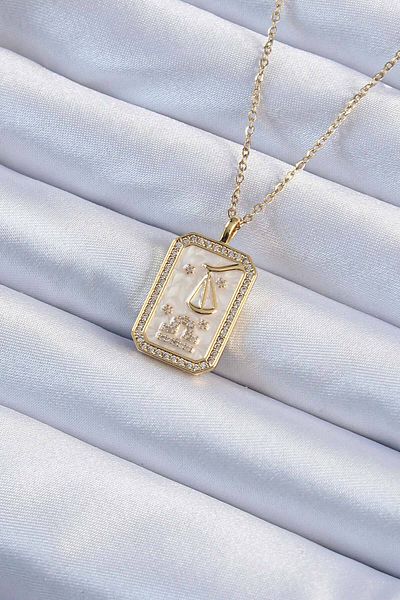 Skygo 316L Steel Special Series Chain Gold Color Zircon Stone Framed Tarot Necklace