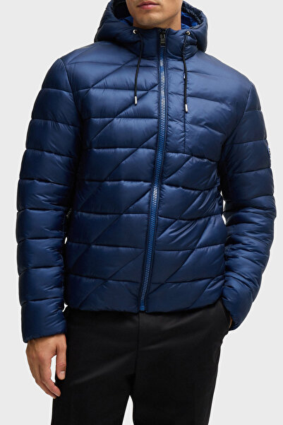 BOSS Logolu Regular Fit Su İtici Kapüşonlu Şişme Mont Erkek MONT 50524648 485