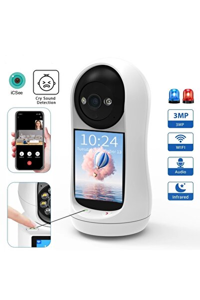 Dynego Wifi Kamera İle 2.8 İnç IPS Ekran Bebek Ağlaması Ses Algılama Güvenlik IP Kamera Bebek Kamerası