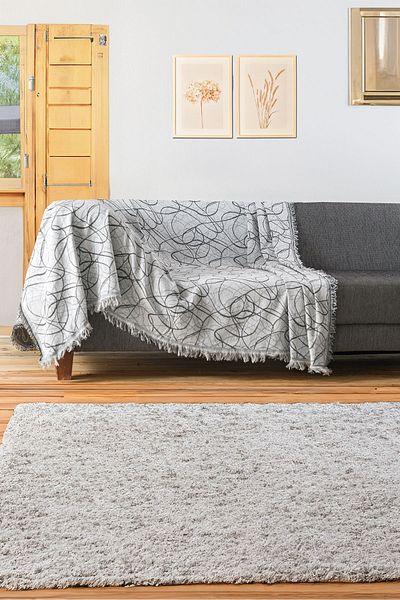 Rell Home غطاء أريكة فاخر من القطن غير قابل للانزلاق - شال أريكة متعدد الأغراض