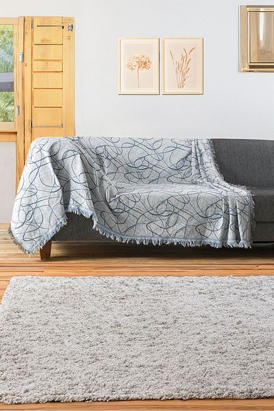 Rell Home غطاء أريكة فاخر من القطن غير قابل للانزلاق - شال أريكة متعدد الأغراض