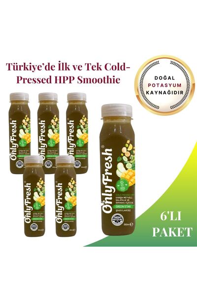 ONLY FRESH Smoothie Mango Kivi Elma Muz Üzüm Ispanak Salatalık Limon Taze Soğ...