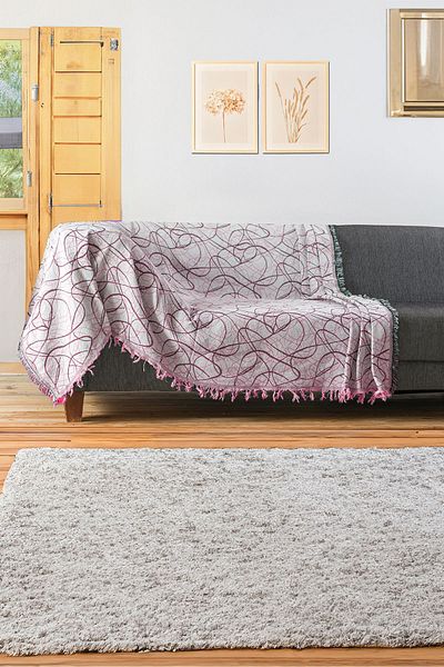 Rell Home غطاء أريكة فاخر من القطن غير قابل للانزلاق - شال أريكة متعدد الأغراض