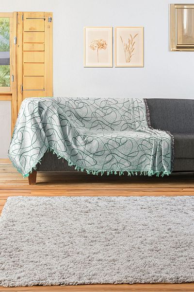Rell Home غطاء أريكة فاخر من القطن غير قابل للانزلاق - شال أريكة متعدد الأغراض