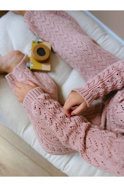 Pinkitokids Pink Ribbon Detailed Knitwear Set