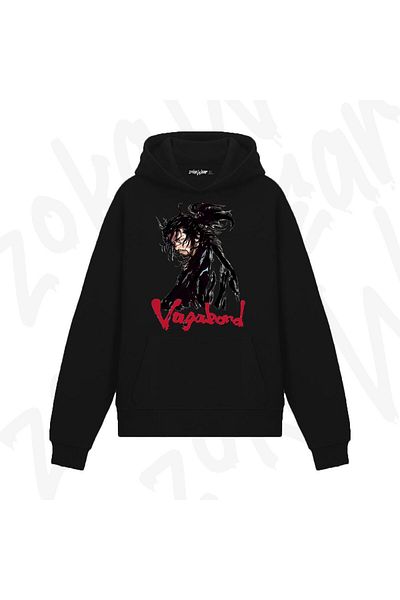ZOKAWEAR Vagabond Design Printed Hooded Sweatshirt