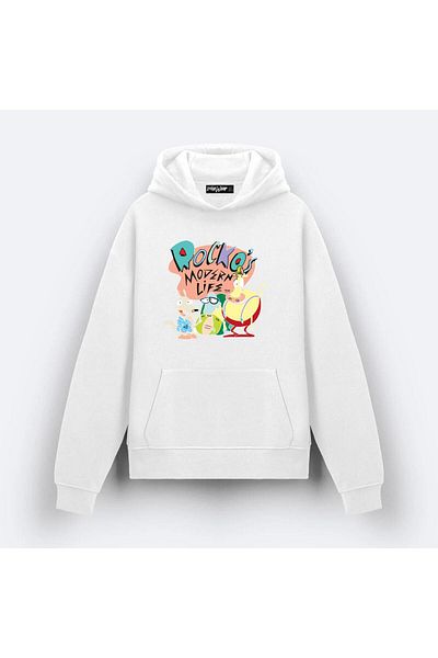 ZOKAWEAR Rocko's Modern Life 3 Design Printed Hooded Sweatshirt