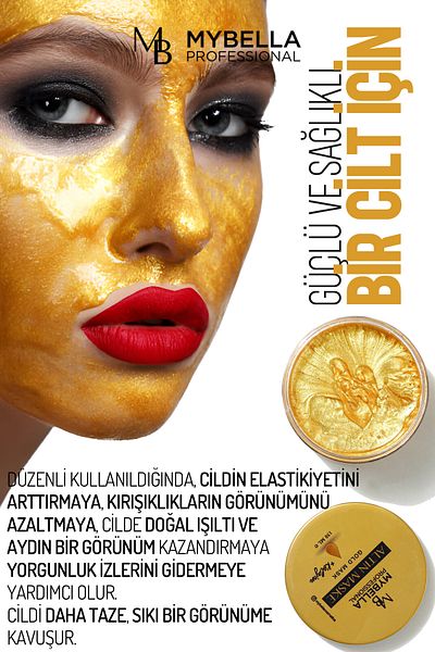 MY Bella Kozmetik My Bella Skin Whitening Effective 24K Gold and Collagen Repair Peelable Gold Mask 150 ml