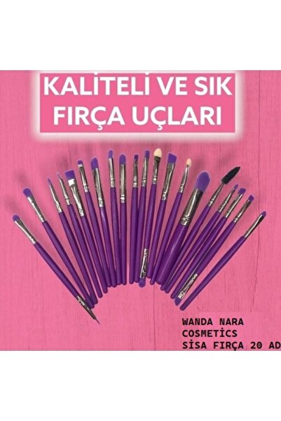 WANDA NARA COSMETİCS Professional Premium Beauty Makeup Applicator Purple Brush Set of 20