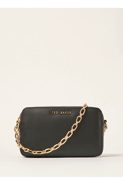 Ted Baker Černá crossbody brašna na fotoaparát s plochým řetízkem 8738