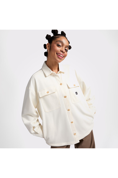 Converse Active Utility Shirt Kadın Krem Ceket