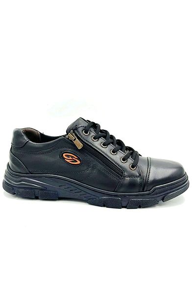 BEYAZ (01 Best) Pantofi casual pentru bărbați, din piele naturală, cu talpă termo anti-alunecare, cu fermoar, cu șireturi, NEGRU