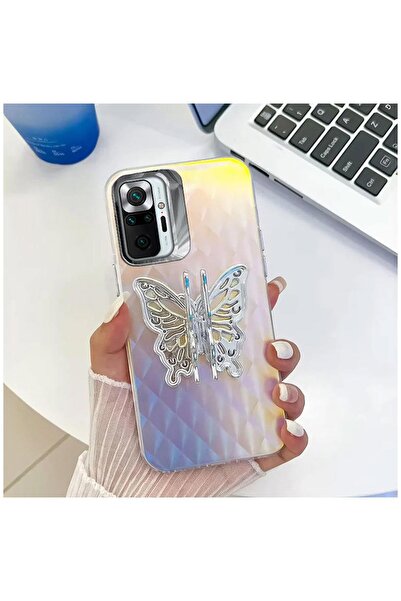 Pro Aksesuar Xiaomi Redmi Note 10 Pro Uyumlu Kılıf Stand Özellikli Kelebekli ...