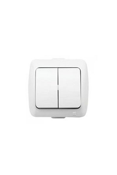 Tenda Alsu Commutator Double Switch Surface Mounted White Elbi