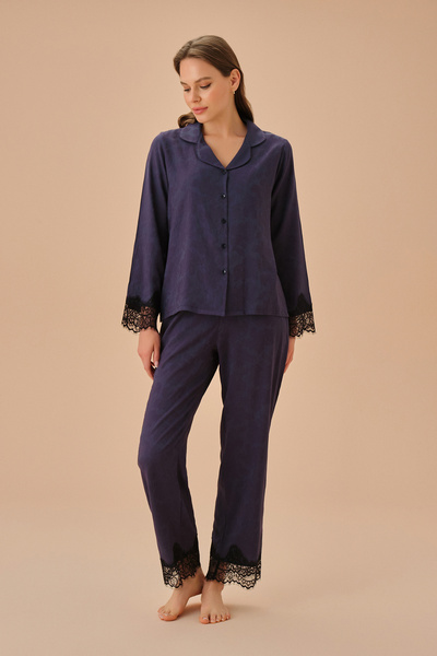 SUWEN Lady Maskülen Pijama Takımı